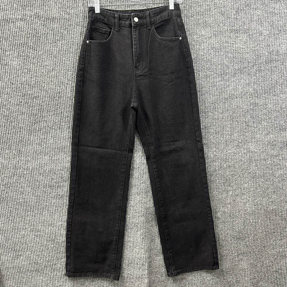 Shein Wonderful Womens Jeans Size Small Black Denim Cotton Blend High Rise